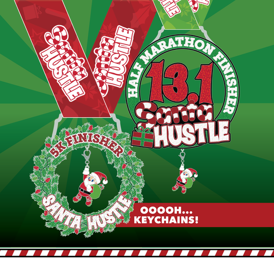 Santa Hustle Virtual - Removable KeyChain Race Medal