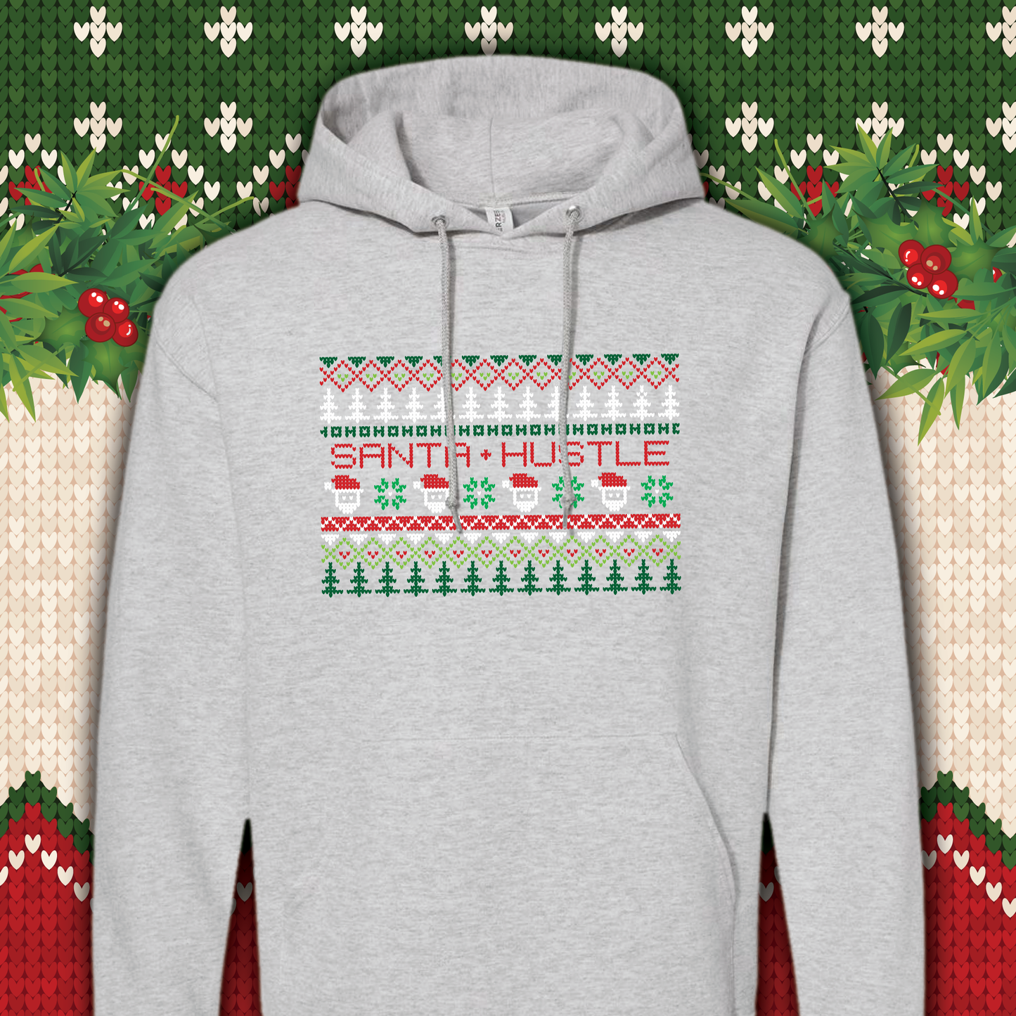 Santa Hustle Virtual Ugly Sweater Hoodie