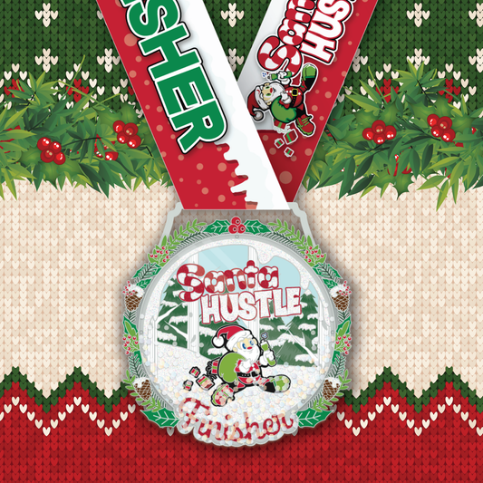 Santa Hustle Snow Globe Medal